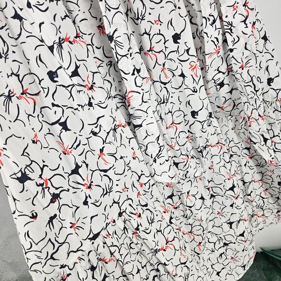 Zara Dress White Abstract Floral Sleeveless Square Neck A-line Midi NWT Size XS - Picture 7 of 9